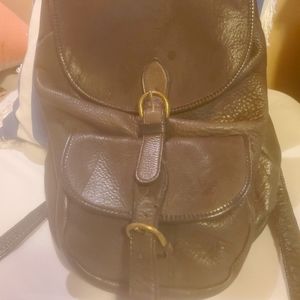 Leather backpack large